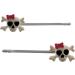 Zac's Alter Ego Pair of Gothic Skull with Pink Bow Hair Grips - Buy Online on GoSupps.com