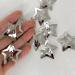 Silver Star Hair Clips for Girls - Set of 10 Kawaii Snap Hair Clips with Hollow Out Stars - Cute Hair Accessories for Kids and Women - Buy Online on GoSupps.com
