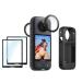 Rszfnjxry Silicone Protective Cover Case Screen Protectors and Lens Guards Cap for Insta360 x3 Bundle Include 1pc Silicone Case+2pcs Screen Protectors+2pc Lens Guards Cap