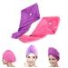 Frcolor hair-drying cloth 2PCs hair-turban cloth-packaging fast drying sucking microfiber dry hair cap (pink purple)