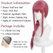 Long Pink Red Cosplay Wig Red Braid Wig with Bangs & Wig Cap Anime Red Wig Synthetic Hair for Women Girls Halloween Costume Party Makima - Buy Online on GoSupps.com