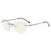 Eyekepper Rimless Progressive Multifocus Reading Glasses Blue Light Filter Women Pilot Reading Glasses +3.00 Metallic Blue Grey