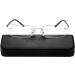 FONHCOO Blue Light Blocking Glasses - Unisex Lightweight Frameless Rectangle - Anti Blue Ray for Computer & Gaming - Stylish Black Design - Buy Online on GoSupps.com