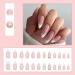 Justotry 24 Pcs Beige French Press on Stiletto False Nails with Jewels - Medium Length | Nail Glue and Almond Stick On Included | Fake Nails for Women - Buy Online on GoSupps.com