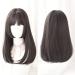 Japanese Long Straight Lace Front Wigs with Air Bangs - 2 Tone Heat-Resistant Synthetic Hair for Cosplay - 20 Inches Honey Pudding Brown - Buy Online on GoSupps.com