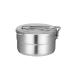 Denpetec Stainless Steel Camping Cook Pot with Lid and Folding Handle Camping Cookware 1.5L Large Capacity Bento Pot for Camping, Hiking, Picnic Silver
