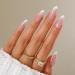 Fake Nails White Press on Nails Medium Almond French Tip Glue on Nails for Women 24PCS 24pcs French Tip White Nails