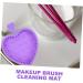 Angoily Makeup Brush Cleaning Pad Makeup Brush Cleaning Tool Limpiador De Brochas De Maquillaje Heart Brush Cleaner Pad Makeup Pallete Eye Shadow Brush Silica Gel Purple Foldable - Buy Online on GoSupps.com