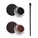 THXFUNAREA Brown + black gel eyeliner waterproof longlasting cream eyeliner gel highintensity pigments smudgeproof eyeliner makeup with eyeliner brushes