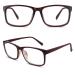 CGID CN12 Glasses Extra Narrow Frame! Slim Rectangle Nerd Clear Glasses A Brown