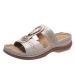 Lingbing Wedges Sandals for Women Women's Flip Flops Arch Support Orthotic Toe Post Thong Sandals White 7