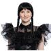 Women Scary Daughter Wig Great for Addams Halloween Costume | Wednesday Scary Family Wig | Halloween Black Wigs for Women Cosplay