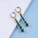 Vintage Crystal Emerald Drop Earrings | Long Tassel Chain & Gold Hoop Huggie Jewelry for Women - Shop Internationally - Buy Online on GoSupps.com