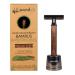 Pandoo razor plane with holder and bamboo handle |Zero-Watste razor |Safety rasier plane |Safety wet razor |Men and women |Closed comb - plastic -free including eBook & 10 sound thin handle