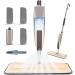 Microfiber Spray Mop for Floor Cleaning, Dry Wet Wood Floor Mop with 3 pcs Washable Pads, Handle Flat Mop with Sprayer for Kitchen Wood Floor Hardwood Laminate Ceramic Tiles Dust Brown 1 Count (Pack of 1)