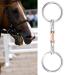 Horse Mouth Bit Stainless Steel Snaffle Bit Horse Ring Hollow Jointed Mouth Loose Thickeness Bit Loose Mouth Bit Roller for Horse Racing Accessory(11.5cm)