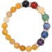 7 Chakra Beaded Bracelet - Lightweight Stretchy Meditation Jewelry for Men & Women | Yellow Jade Stone - Buy Online on GoSupps.com