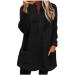 AMhomely Ladies Womens Soft Teddy Fleece Hooded Jumper Plus Size Double Fleece Casual Hoodies With Pocket V Neck Soft Fleece Hooded Sweatshirts Plain Pullover Tops Winter Lightweight Lounge Tops 02 Black 3XL