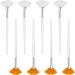 8 Pieces Fan Facial Brushes Fan Acid Applicator Long Handle Brush Cosmetic Tools for Makeup Peel (White, Orange) Orange,White