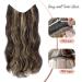Invisible Wire Hair Extensions 16 Natural Wavy Synthetic Hair - Brown & Golden Highlights - Buy Online on GoSupps.com