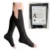 30-40 mmHg Extra Firm Zipper Compression Leg Swelling Open Toe Socks 1 Black