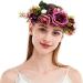Buy Women s Floral Headband Wreath Crown - Fuchsia Ribbon for Festivals & Weddings | HH88-2 - 1 Count - Buy Online on GoSupps.com