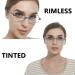 CRGATV 4-Pack Rimless Tinted Reading Glasses for Women | Blue Light Blocking Stylish Readers | Anti UV/Eye Strain/Glare | +2.5 Magnification | 4 Pack Mixed Colors - Buy Online on GoSupps.com