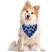 Blue Checkered Dog Bandana - Buffalo Plaid Pet Scarf for Baby Announcement & Gift | Small Medium Large - Buy Online on GoSupps.com