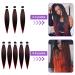 Aomig Pre-Stretched Braiding Hair | 4PC Synthetic Fiber Extensions for Box Braids | Ombre Red-Brown Crochet Braids - Buy Online on GoSupps.com