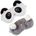 2 Pack Cute Animal Sleep Mask for Girls Soft Plush Cute Panda Koala Blindfold Sleep Masks Eye Cover for Women Girls Travel Nap Night Sleeping