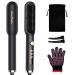 LASSROKA Negative Ion Hair Straightener: Hair Straightener Brush Styling Comb Straightening Brush for Women with 9 Temp Settings & 25S Fast Heating & Anti Frizz Hot Brush to Smooth Hair Middle Black