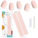 Kalolary 22PCS Full Wraps Nail Polish Stickers Self-Adhesive Nail Strips with 1PCS Nail File Gel Nail Art Wrap Stickers Decals for Women Girls (Apricot pink)