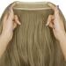 OMGRET Ash Blonde Ombre Halo Hair Extension - Wavy Curly Synthetic 18 Inch - Invisible Wire - Heat Friendly - No Clip - 4.2 Oz - Women's Hair Piece - Buy Online on GoSupps.com