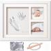 Baby Hand and Footprint Kit Personalised Baby Gift for Newborn Girls and Boys Keepsake Baby Shower Gifts for New Parents Infant Milestone Photo Frame Registry and Nursery Decor White Clay