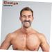 DEARMAMY Realistic Mustache for Cosplay False Facial Hair Fake Cosplay Beard Adhesive Mustaches Fake Beard Grandpa Cosplay Costume Simulated Mustache Realistic Mustache for Party Cloth 12x11cm As Shown - Buy Online on GoSupps.com