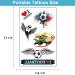 100pcs Temporary Soccer Tattoos | Waterproof Body Art Stickers for Fans & Events | Party Favors & Prizes for Boys, Girls, Men, Women - Buy Online on GoSupps.com
