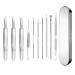 SWTYEXT 10 pieces of pimples press Tool blackheads remover comedone squeezer pimple remover Blackhead remover blackhead removal set with box made of stainless steel for facial errors women & men