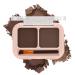 Waterproof Eyebrow Powder 2 Shades Eye Brow Palette with Brush Long Wear Eyebrow Makeup Eyebrow Filler # 003 dark brown