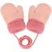 Infant Toddlers Winter Mittens | Cute Cartoon Gloves for Baby Girls Boys 0-3 Years | Dual Layers Plush Padded Knitted Mittens with Anti-Lost String - Pink - Buy Online on GoSupps.com