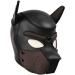 Yiqin RWSX dog mask soft latex petplay dog mask with ear puppy mask dog masks removable mouth suitable for Halloween vacation party L brown