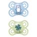 MAM PERFECT S194 pacifier with sucker made of silicone ultraich for babies from 0 months with a self -sterilized box blue 2 pieces (1 piece)