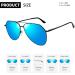Joopin Polarised Aviation Sunglasses | Al-Mg Metal Frame | UV Protection for Men & Women | Driving Sun Glasses - B05 Black/Mirrored Blue - Buy Online on GoSupps.com