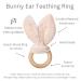 Ali+Oli Pink Crinkle Bunny Ears Wooden Teether | Gender Neutral Baby Gift | Newborn Teething Toy - Buy Online on GoSupps.com
