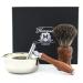 Shaving Kit for Men Include Double Edge Safety Razor Shaving soap Shaving Badger Brush Shaving Bowl for soap Carrying Box-Shaving Gifts Set for Men Dad Him - Wooden Shaving Set