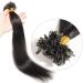 Bonding Extensions | 100% Remy Human Hair U-Tip Extensions - 0.5g/Strand 200 Strands Black #1 50 cm (100g) - International Shipping Available - Buy Online on GoSupps.com