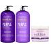 Purple Shampoo and Conditioner Set withPurple Hair Mask - For Blonde Platinum Bleached Silver Gray Hair Remove Brasiness