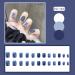 French Tip Press on Nails - Short Press On Nails with Nail Tips Blue gray French fake nails press on nails Acrylic False Nails Cute Artificial Nails - Buy Online on GoSupps.com