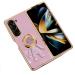 Tivenfezk nadoli for samsung galaxy z fold 4 astronaut hidden stand shell caricature ultra thin coating galvanized 360 ring stand soft silicone scratch -resistant cell phone cover protective cover samsung galaxy z fold 4 purple