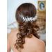 Catery Silver Crystal Pearl Rhinestone Wedding Headband - Bridal Hair Vine with Babys Breath Accents for Women - Buy Online on GoSupps.com