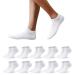 MOWENTI 10 pairs unisex sneaker socks short sports sock cotton breathable ankle socks for leisure and running 39-42 1-white
